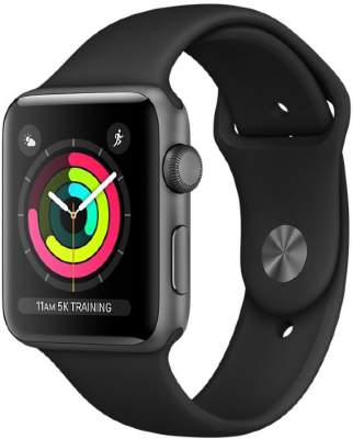Часы Apple Watch Series 3 38mm Space Gray Aluminum Case with Black Sport Band