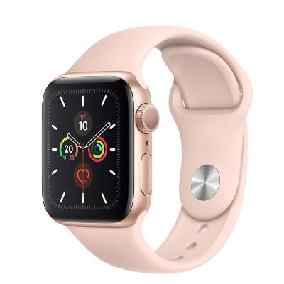 Часы Apple Watch Series 5 GPS 40mm Gold Aluminum Case with Pink Sport Band