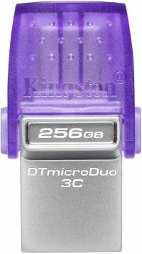 Флеш Диск Kingston 256Gb DataTraveler microDuo 3C DTDUO3CG3/256GB USB3.0 фиолетовый