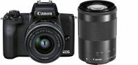 Фотоаппарат Canon EOS M50 Mark II черный 24.1Mpix 3&quot; 4K WiFi EF-M15-45 IS STM EF-M55-200 IS STM LP-E12 (с объективом)