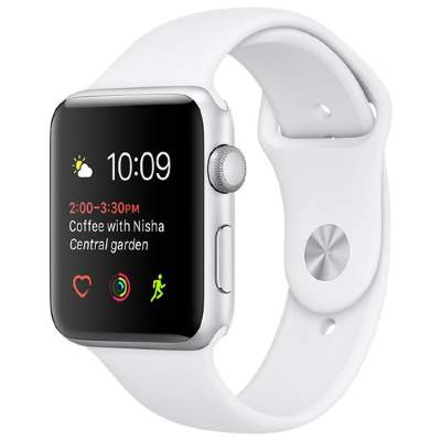 Apple Watch Series 2 38mm Silver Aluminum Case with White Sport Band