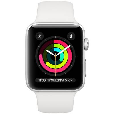 Часы Apple Watch Series 3 42mm Silver Aluminum Case with White Sport Band