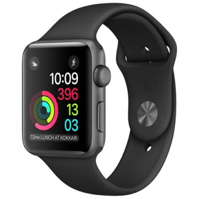 Apple Watch Series 2 38mm Space Gray Aluminum Case with Black Sport Band
