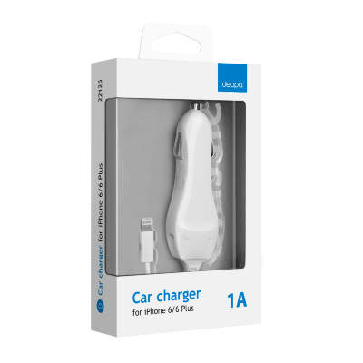 Автомобильное зарядное устройство Deppa Car charger 1A Apple Lightning