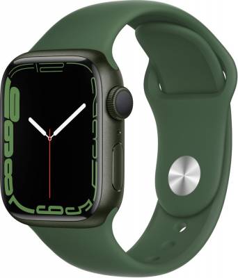 Часы Apple Watch Series 7 GPS 41mm Green Aluminum Case with Sport Band Clover (Зелёный клевер)