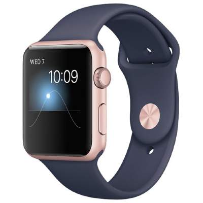 Apple Watch Series 2 38mm Rose Gold Aluminum Case with Midnight Blue Sport Band 