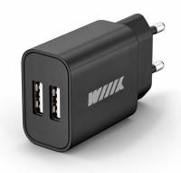 Сетевое зар./устр. Wiiix UNN-1-2-03 2.4A 2xUSB универсальное черный