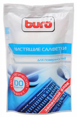 Салфетки Buro BU-Zsurface для поверхностей мягкая упаковка 100шт влажных