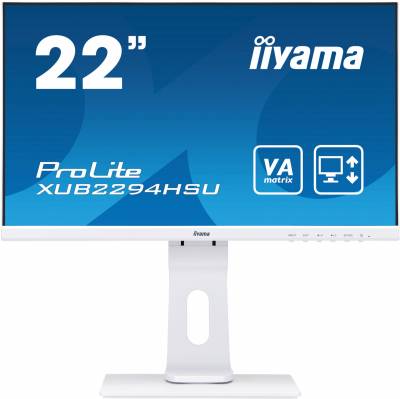 Монитор Iiyama 21.5" ProLite XUB2294HSU-W1 белый VA LED 4ms 16:9 HDMI M/M матовая HAS Piv 3000:1 250cd 178гр/178гр 1920x1080 75Hz VGA DP FHD USB 4.7кг
