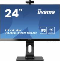 Монитор Iiyama 23.8&quot; ProLite XUB2490HSUC-B1 черный IPS LED 4ms 16:9 HDMI M/M Cam матовая HAS Piv 1000:1 250cd 178гр/178гр 1920x1080 VGA DP FHD USB 5.1кг