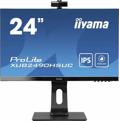 Монитор Iiyama 23.8" ProLite XUB2490HSUC-B1 черный IPS LED 4ms 16:9 HDMI M/M Cam матовая HAS Piv 1000:1 250cd 178гр/178гр 1920x1080 60Hz VGA DP FHD USB 5.1кг