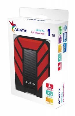 Жесткий диск A-Data USB 3.0 1TB AHD710P-1TU31-CRD HD710Pro DashDrive Durable 2.5" красный