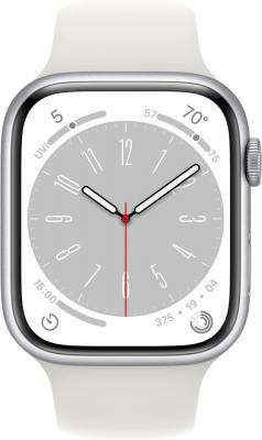 Часы Apple Watch Series 8 GPS 45mm Silver Aluminum Case with Sport Band White (Белый)