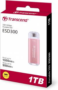 Накопитель SSD Transcend USB-C 1TB TS1TESD300P ESD300 розовый