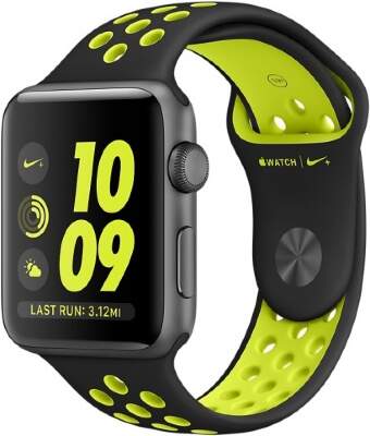 Apple Watch Series 2 Nike+ 38mm Space Gray Aluminum Case with Black/Volt Nike Sport Band 