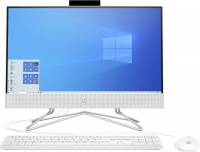 Моноблок HP 22-df0142ur 21.5&quot; Full HD Ath Go 3150U (2.4) 8Gb SSD256Gb RGr CR Windows 11 Home GbitEth WiFi BT 65W клавиатура мышь Cam белый 1920x1080
