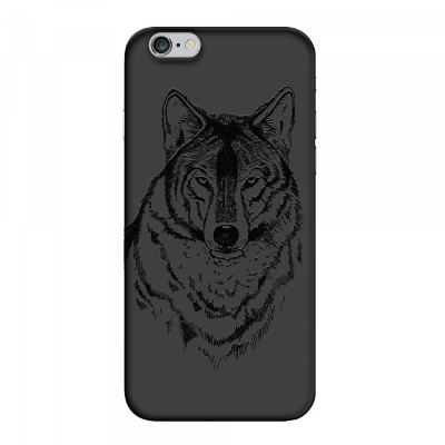 Чехол и защитная пленка для Iphone 6 Deppa Art Case черный (волк)