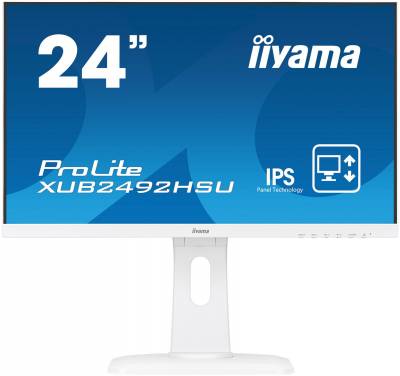 Монитор Iiyama 23.8" ProLite XUB2492HSU-W1 белый IPS LED 16:9 HDMI M/M матовая HAS Piv 1000:1 250cd 178гр/178гр 1920x1080 75Hz VGA DP FHD USB 5.4кг