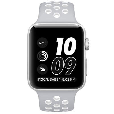 Apple Watch Series 2 Nike+ 38mm Silver Aluminum Case with Flat Silver/White Nike Sport Band 