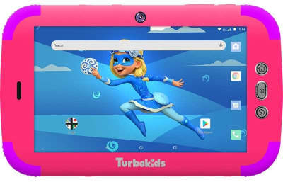 Планшет Turbo TurboKids Princess SC7731C (1.2) 4C/RAM1Gb/ROM16Gb 7" IPS 1024x600/3G/Android 8.1/розовый/2Mpix/0.3Mpix/BT/GPS/WiFi/Touch/microSD 32Gb/GPRS/minUSB/2800mAh/4.5hr