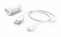 Комплект зар./устр. Hama H-183266 2.4A USB для Apple белый (00183266)