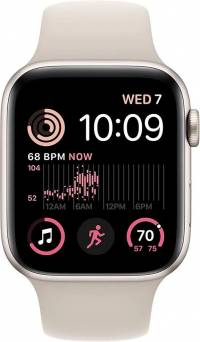Часы Apple Watch SE 2022 GPS 44mm Starlight Aluminum Case with Sport Band Starlight (Сияющая звезда)