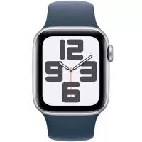 Часы Apple Watch SE 2023 GPS 40mm Silver Aluminum Case with Sport Band Storm Blue (Синий)