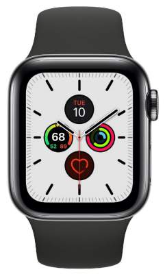 Часы Apple Watch Series 5 GPS + Cellular 40mm Stainless Steel Case with Sport Band Black