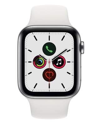 Часы Apple Watch Series 5 GPS + Cellular 40mm Stainless Steel Case with Sport Band White
