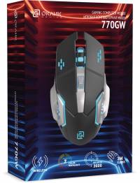 Мышь Оклик 770GW черный/серебристый оптическая (3600dpi) беспроводная USB для ноутбука (6but)