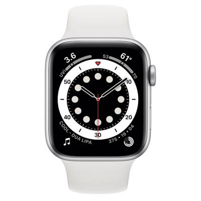 Часы Apple Watch Series 6 GPS 44mm Silver Aluminum Case with White Sport Band