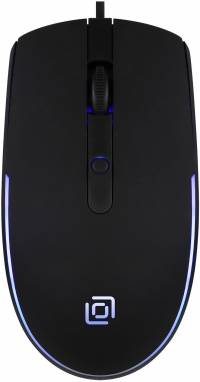 Мышь Оклик 100M черный оптическая (1600dpi) USB для ноутбука (4but)