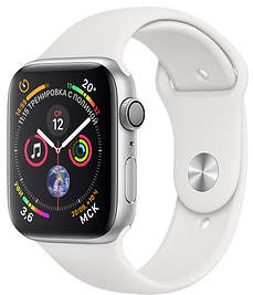 Часы Apple Watch Series 4 GPS 44mm Silver Aluminum Case with White Sport Band