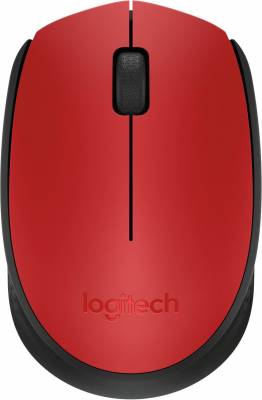 Мышь Logitech M170 красный/черный оптическая (1000dpi) беспроводная USB (2but)