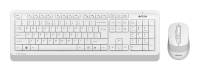 Клавиатура + мышь A4Tech Fstyler FG1010S клав:белый/серый мышь:белый/серый USB беспроводная Multimedia Touch (FG1010S WHITE)