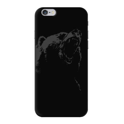 Чехол и защитная пленка для Iphone 6 Deppa Art Case черный (медведь)