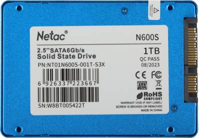 Накопитель SSD Netac SATA-III 1TB NT01N600S-001T-S3X N600S 2.5"