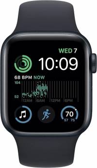 Часы Apple Watch SE 2022 GPS 44mm Midnight Aluminum Case with Sport Band Midnight (Тёмная ночь)