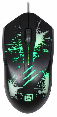 Мышь Оклик 398G черный оптическая (2400dpi) USB для ноутбука (4but)