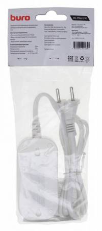Сетевой удлинитель Buro BU-PSL2.1/W 1.5м (2 розетки) белый (пакет ПЭ)