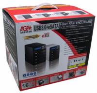 Внешний корпус для HDD AgeStar 3C4B3A SATA II USB3.0 алюминий черный LCD 3.5&quot;