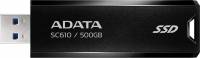 Накопитель SSD A-Data USB 3.1 500GB SC610-500G-CBK/RD SC610 1.8&quot; черный