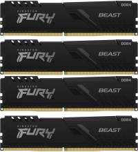Память DDR4 4x32GB 3200MHz Kingston KF432C16BBK4/128 Fury Beast Black RTL Gaming PC4-25600 CL16 DIMM 288-pin 1.35В dual rank с радиатором Ret