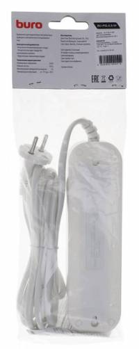 Сетевой удлинитель Buro BU-PSL4.3/W 3м (4 розетки) белый (пакет ПЭ)